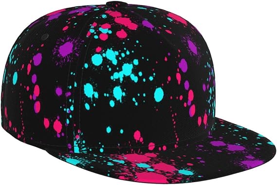 Blue White Vortex Hat Flat Brim Baseball Cap Adjustable Men Women Sun Hats Hip Hop Cap Black