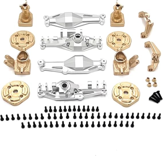 RC Toys Spare Parts For MJX H12Y RC Car Parts Metal Upgrade Front And Rear Axle Housing Brass Cup C-For seat Cover(Silver)