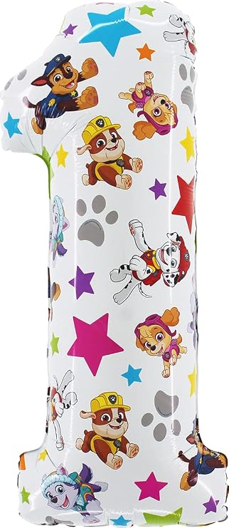 Toyland 26 Inch Paw Patrol Number Foil Balloon - Kids Party Balloons - Number 1-6 Available (NUMBER 1)