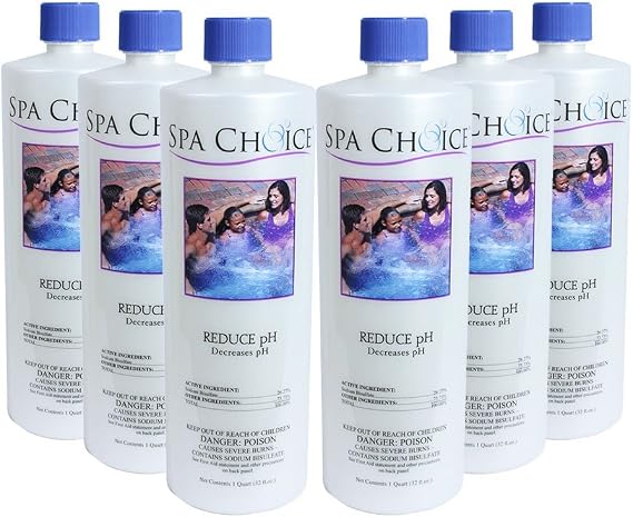 SpaChoice 1-Quart 6-Pack Premium Reduce pH, Liquid pH Decreaser for Hot Tub