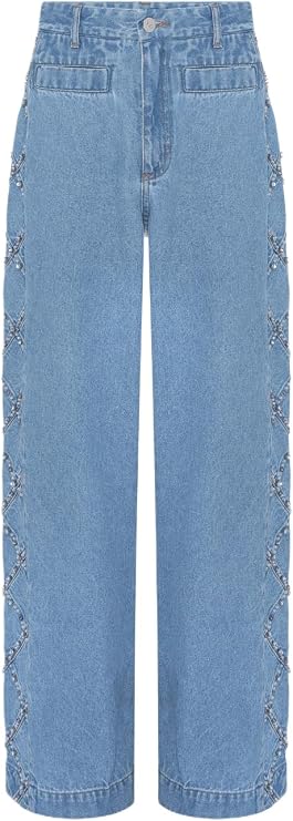 Marina Denim Embroidered Pants