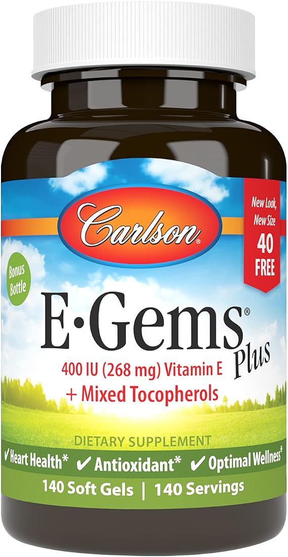 Carlson E-Gems Plus, 400 IU (268 mg), Optimal Wellness, 140 Soft Gels