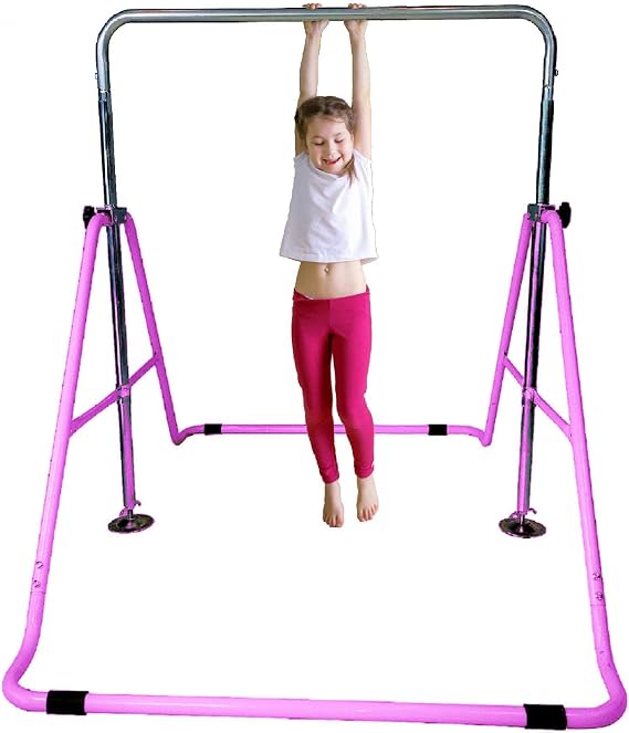 Gymnastics Expandable Junior Training Monkey Bars Climbing Tower Child Play Training Gym Pink