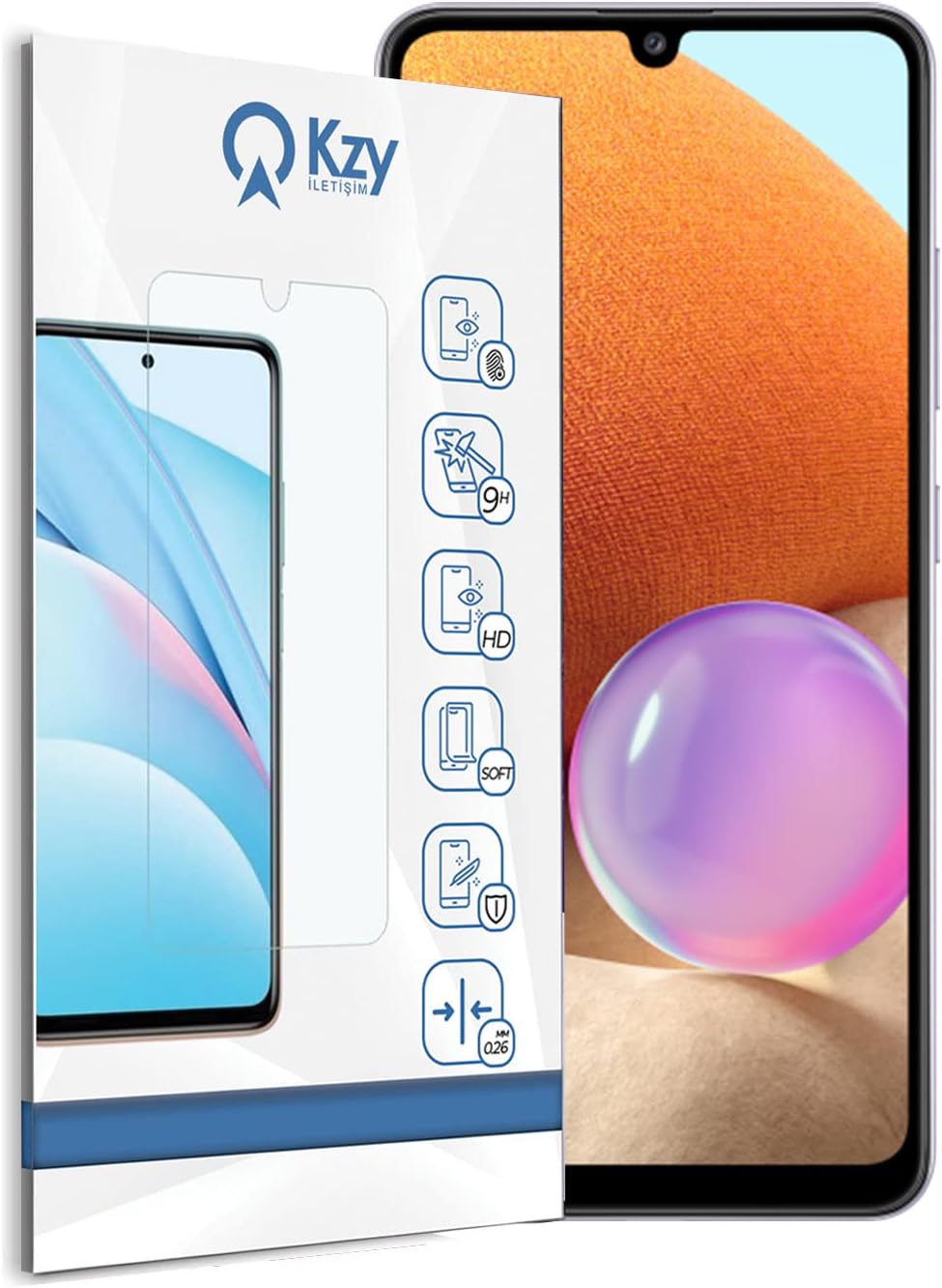 KZY Contact Tempered Screen Protector Unbreakable Glass compatible with Samsung Galaxy A32