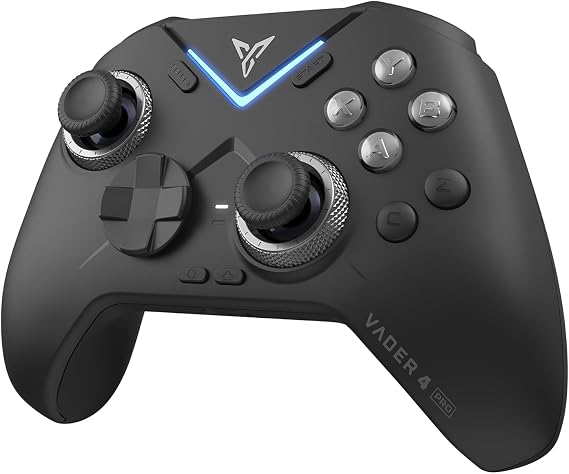 Flydigi Vader 4 Pro Gaming Controller, Force-Adjustable Joystick, Knob-Adjusted Resistance, Vibration Triggers, Remappable Buttons, 1000Hz Polling Rate, 1ms Latency, Multi-Connection