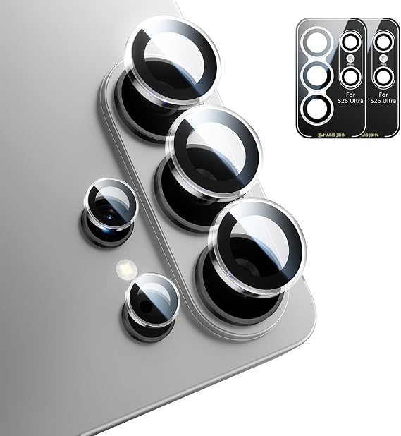 MAGIC JOHN 2 Pack for Samsung Galaxy S26 Ultra Camera Lens Protector,Clear