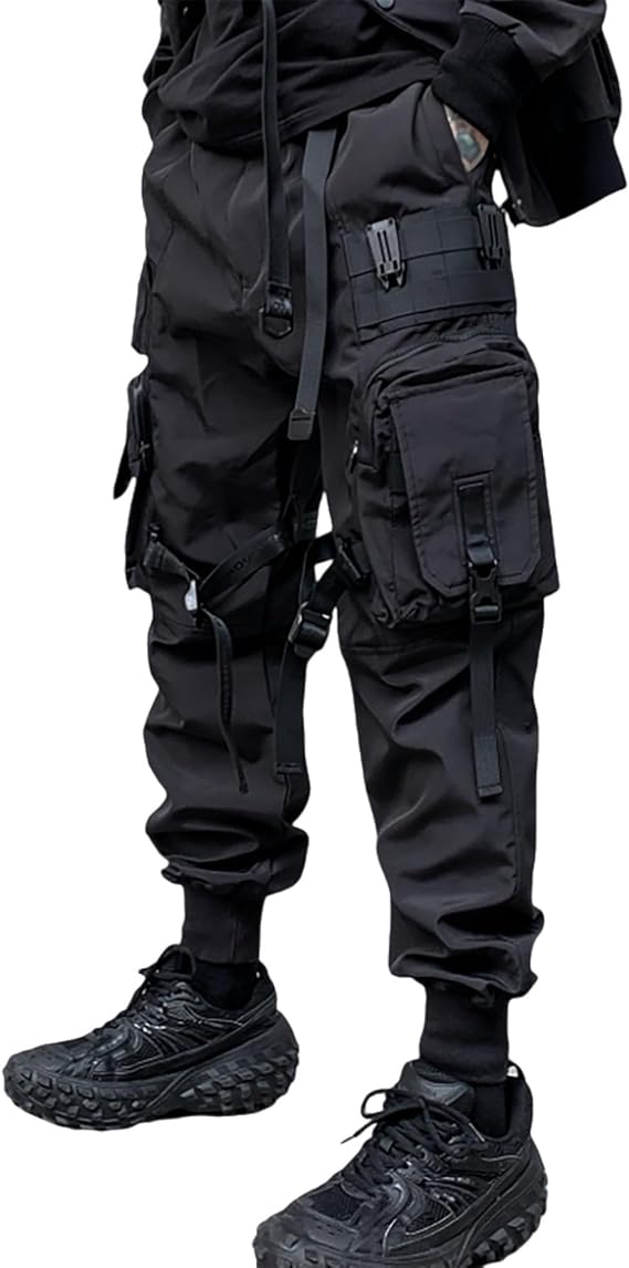 Men's Functional Style Paratrooper Tactical Cargo Techwear Punk Streetwear Goth Pants