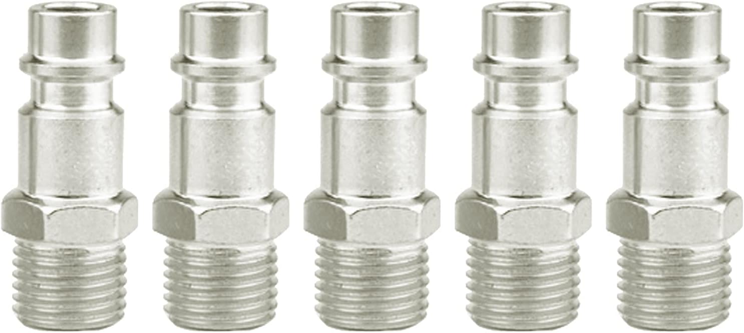 5 Pcs Male Thread Quick Release Connectors Air Line Coupler Connectors ​14" BSP Hose Fittings for Air Line