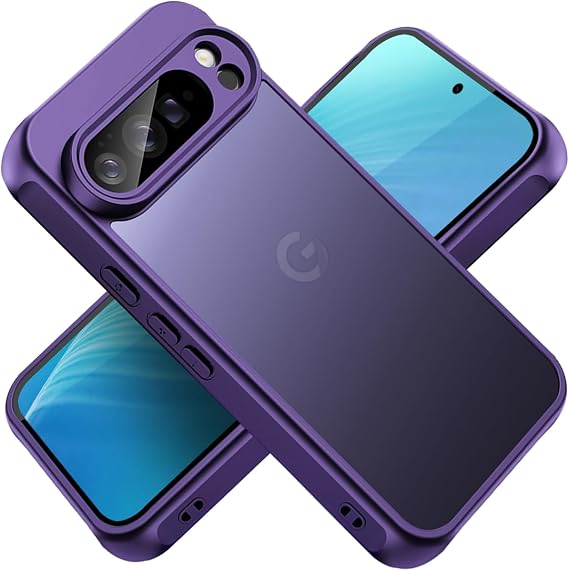 for Google Pixel 10 Pro XL Case, Thin Anti-Scratch PC Matte Translucent Back & Flexible TPU Shockproof Protection Phone Cover case for Google Pixel 10 Pro XL (Purple)