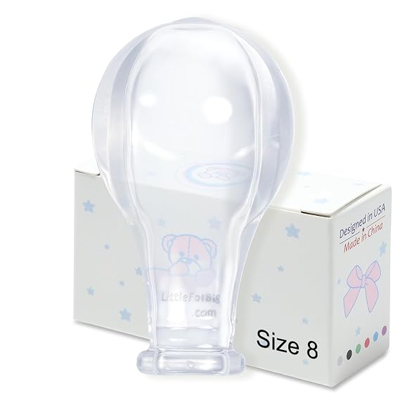 LittleForBig Adult Extra Large "Size 8" Candy Gloss Colorful Transparent Pacifier Nipples - Outsize Replacement Big Teat Transparent