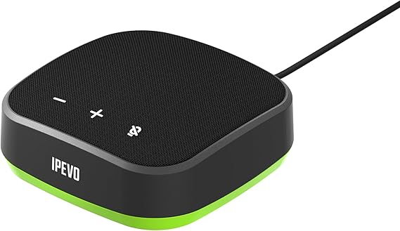 IPEVO VC-A10 USB Portable Speakerphone, Conferencing, Video Calls, Online Meetings, Hybrid Work, Meeting Rooms, Noise Reduction Microphone, 360 Voice Coverage, Easy Setup, Compatible with Teams, Zoom