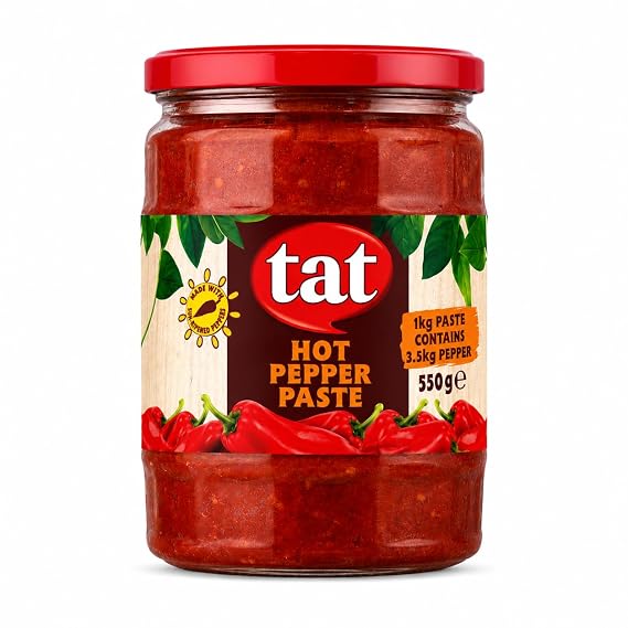 TAT Traditional Turkish Hot Red Pepper Paste, 19.4oz, Vegan Pantry Staples