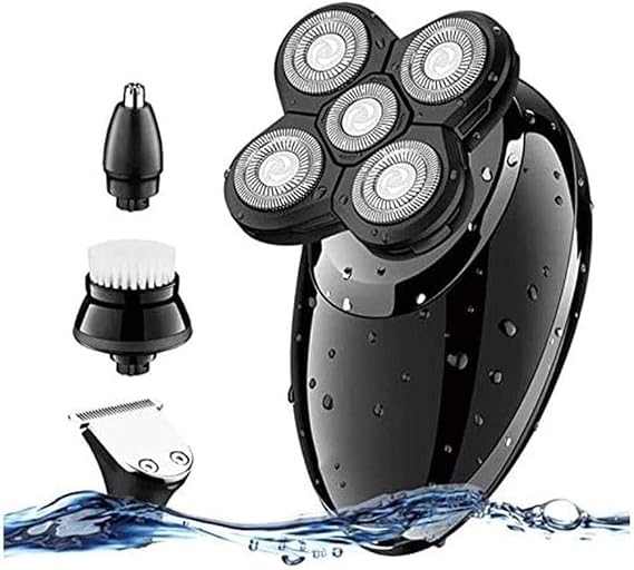 4 in1 Mens Electric Razor,Dry Wet Waterproof Man Rotary Shaver,Portable Facial Cordless Shaver Travel Easy to Operate and Store