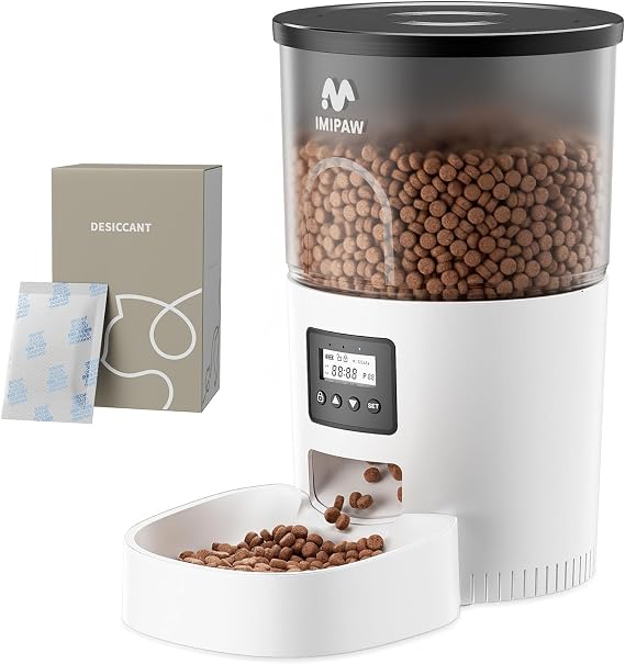 Automatic Cat Feeders, and 6-Pack Pet Food Desiccant Bags