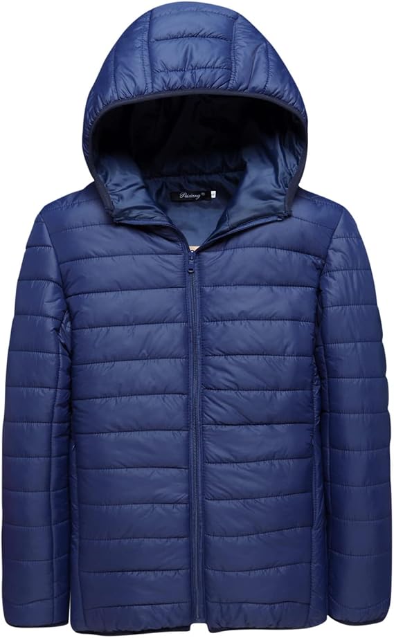 Lightweight Puffer Jacket Men with Hood Zip up Padded Coat Winter Down Jackets Quilted Jacket Warm Outdoor Jacket