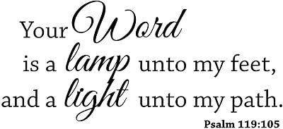 Newclew Your Word is a lamp Unto My feet, and a Light Unto My Path. Psalm 119:105 Wall Art Sayings Sticker Decor Decal Prayer Church Jesus Lord Prayer Bible 22W x 10H
