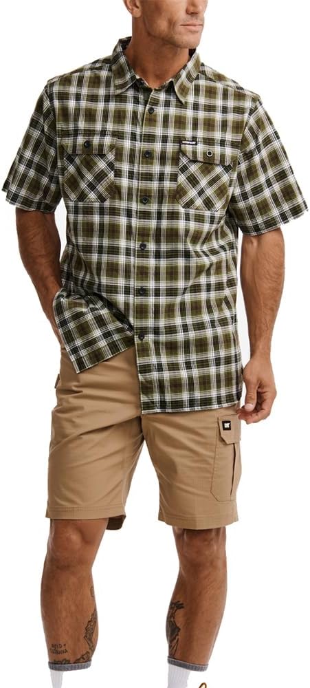 CAT Men's Plaid S/S Work Shirt