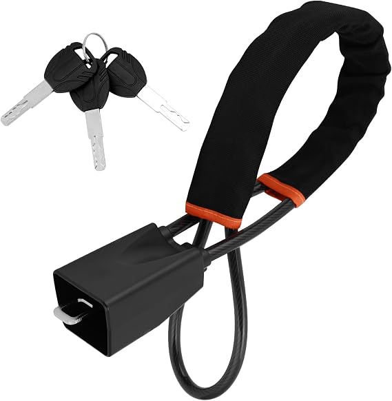 Steering Wheel Lock to Seat Belt with 3 Keys, Car Lock Steering Wheel Anti-Theft Device, High Visibility Cut-Resistant for Cars SUV Van Truck, Black