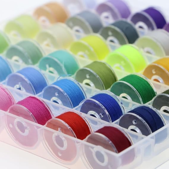 36pcs Sewing Machine Bobbins with Case, Assorted Color Thread Bobbins Universal Fit for Brother Singer Janome Kenmore Sewing Accessories