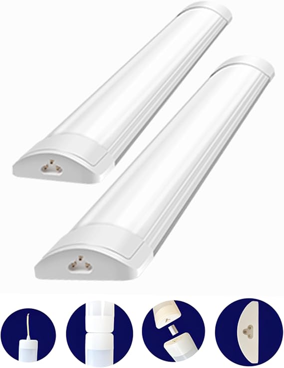 Brightex, Led Tube Light 8FT (4FT 50W + 4FT 50W) 6000 Lumen for 4FT Linkable Batten Light Ceiling Lamp Connectable, Wall/Ceiling Mountable, Perfect for Garages and workshops Shop Cool White [Energy Class A]