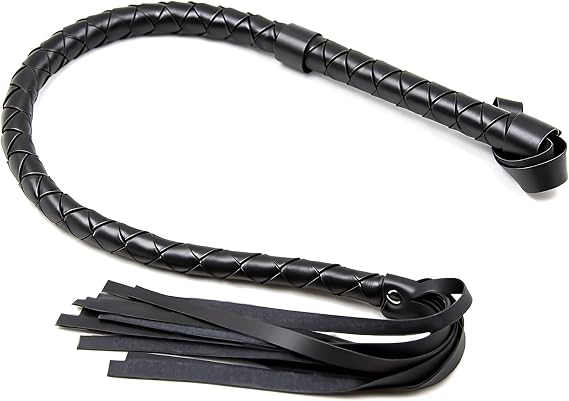 Professional Equestrian Training Whip - Black PU Leather Riding Crop for Horse Dressage, Role Play Costumes and Theatrical Performances