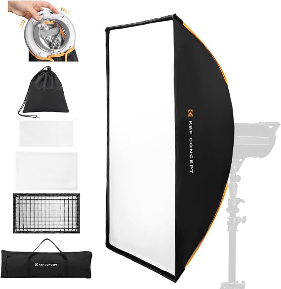 K&F CONCEPT Rectangular Softbox 24"x35"/60x90cm, Quick-Release