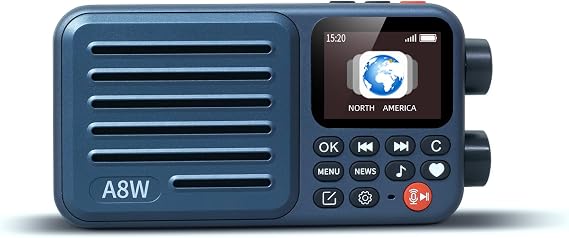 Choyong A8W Portable Smart Internet Radio for Home with WiFi,FM World Radio | 40k+ Internet Radio Stations receiver,Pocket Smart Radio with 4G,TF Card