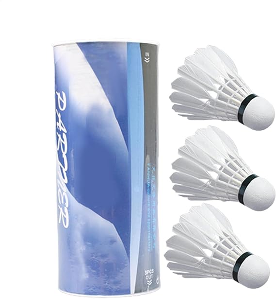 Feather Shuttlecock - Feather Badminton Shuttlecocks | Feather Shuttlecocks For Badminton | Beach Racket Games High Speed Badminton | Professional High Stability White Shuttle For Beach Racket Games