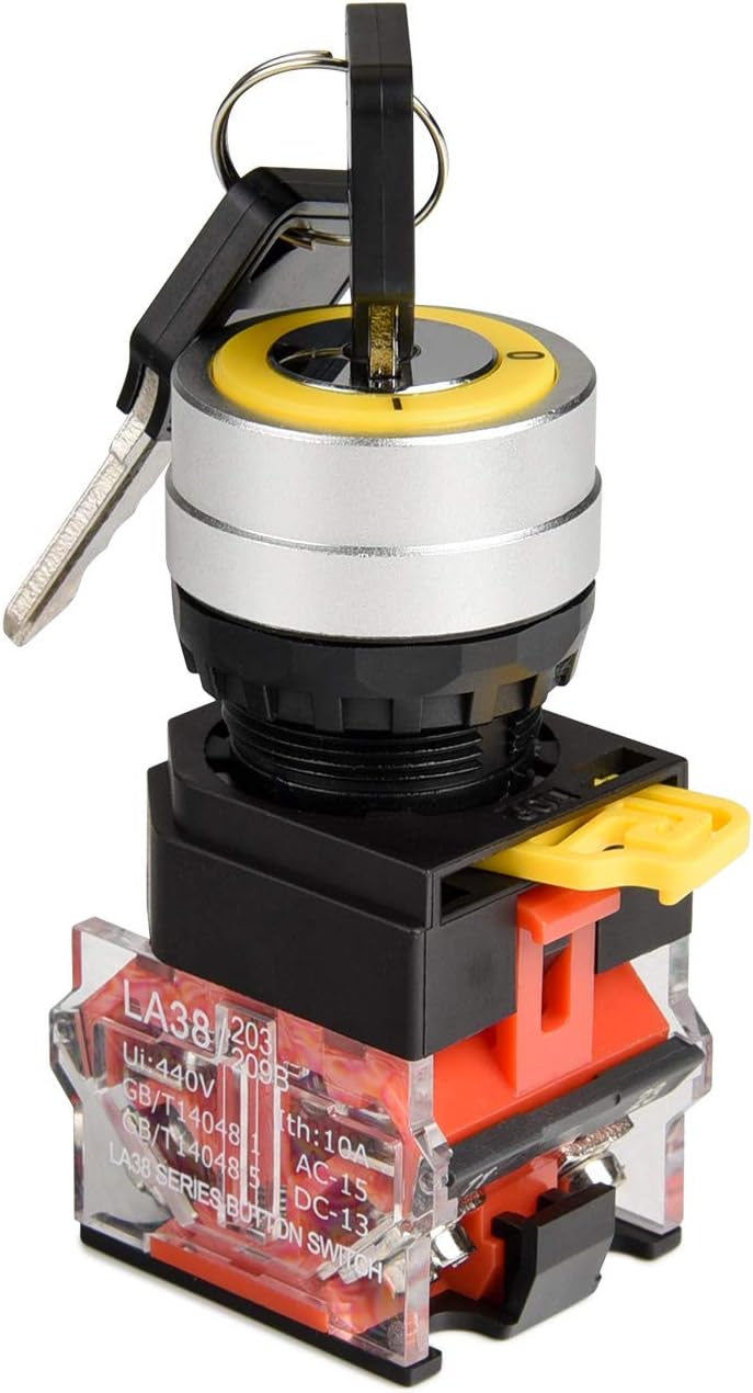 APIELE 22mm Key Switch 440V 10A 2NO Maintained (3 Position, Latching)