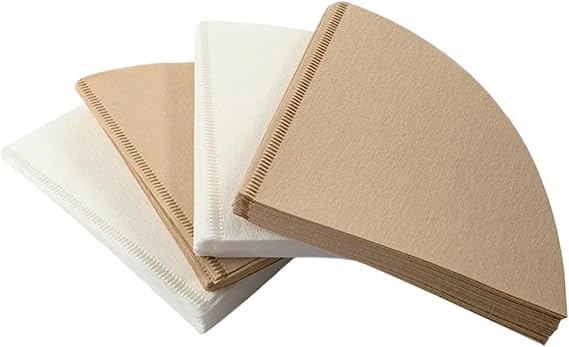 500-1000pcs Coffee Filter Paper V-Shaped Wood Pulp Drip Paper Cone Coffee Strainer Bag Espresso Tea Infuser Accessories(White500pcs,V01(1-2 servings))