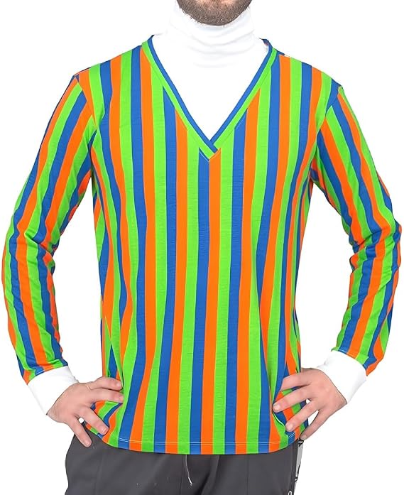 Sesame Street Bert and Ernie Adult Long Sleeve Striped T-Shirt Halloween Costume Cosplay