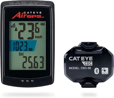 CATEYE AirGPS USB Rechargeable Bike Computer – GPS Cycling Computer with Bluetooth ANT, GPS Bicycle Speedometer, FlexTight™ Mount, IPX7 Waterproof, Auto Backlight Display, Ride Upload