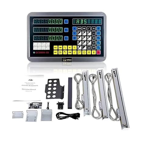3 Axis Digital Readout DRO Display 5um Precision Linear Scale Encoder 150mm 200mm850mm for CNC Wire Milling Cutting Machine(150mm+200mm+850mm)