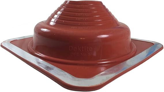 #5 Square Red Silicone Pipe Flashing Boot Jack - Fits 4in - 8in OD Pipe