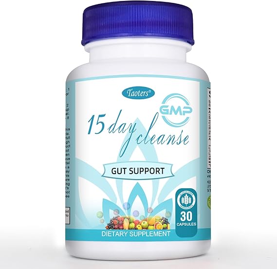 TAOTERS 15 Day Cleanse Gut Support 1 Pack, Detox Supplement with Senna, Cascara Sagrada & Psyllium Husk, for Men and Women | 30 Capsules