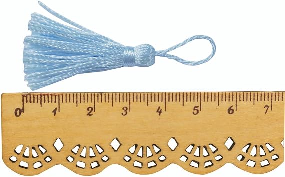 OZXCHIXU(TM) 20PCS Mini Small Craft Tassels 5.5cm Long for Decorative Key Cushion (Light Blue)