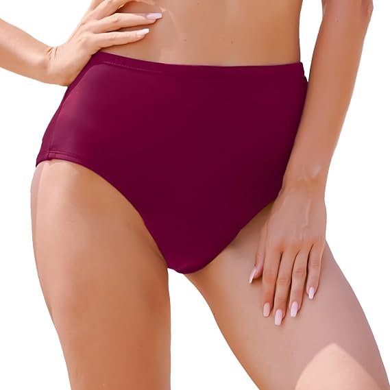 Period Swimwear-Menstrual Swimsuit Bikini Bottoms-High Waisted Leakproof Swim Bottoms for Teens Girls and Women.