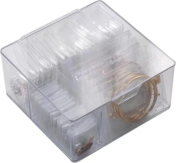 Storage Containers For Organizing Jewelry Making Supplies,Small Boxes Square Transparent Plastic Box Jewelry Storage Case,Jewelry Bead Storage Organizer Display Containers Case Box