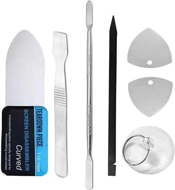 Mobile Cell Phone Repair Tools Kit 7 Pieces Antistatic Spudger Plastic & Metal Pry Opening Tool Set for Smartphone Laptop Electronics Repairing Hand Tool Black Stick Prying Tools