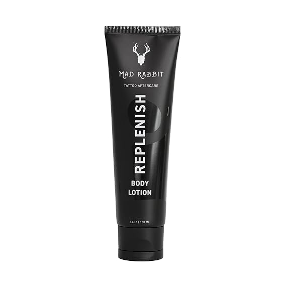 Mad Rabbit Replenish Tattoo Body Lotion, Fragrance-Free, 3.4 fl oz