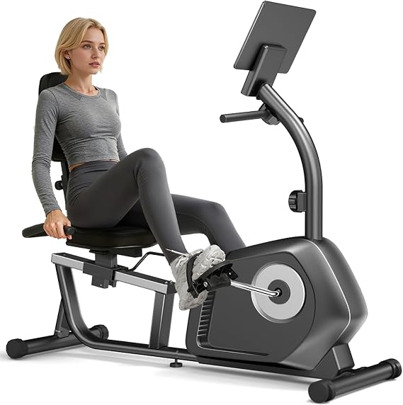 Recumbent Bike,Exercise Bike,16 Magnet Resistance,350LBS Capacity | Recumbent Exercise Bike, Stationary Bikes for Home, Adjustable Seat, Heart Sensor, LCD Screen, Senior Home Fitness Gear