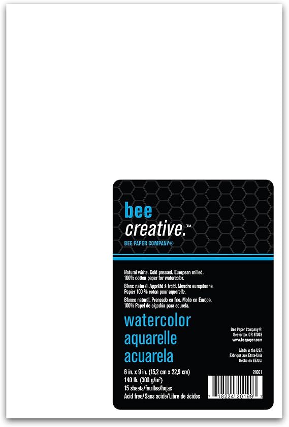 Bee Paper Bee Creative 6" x 9" Watercolor 15 Sheet Pack