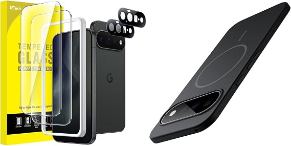 JETech Google Pixel 11用 液晶保護フィルム カメラレンズフィルムとマグネットスリムケース バンドル