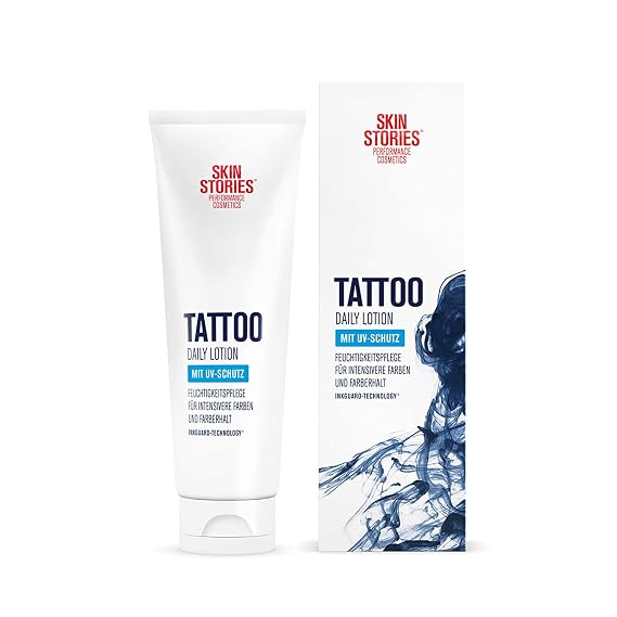 SKIN STORIES Daily Lotion (1 x 125 ml), Moisturising Tattoo Cream, Daily Tattoo Care for Intense Colours and Colour Retention