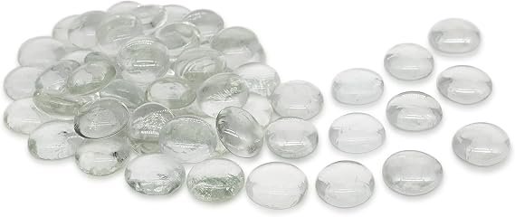 Erment – Pretty Clear Glass Nuggets – 800 g – Beautiful & Clean – Glass Muggle Stones, Decorative Stones I Decoration, Vase, Laying Material, Crafts etc.