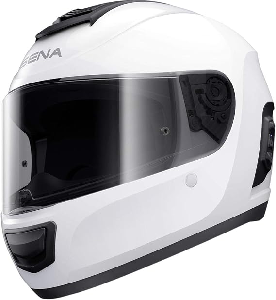 Sena Momentum INC Full Face Street Motorcyle Helmets - Glossy White Large