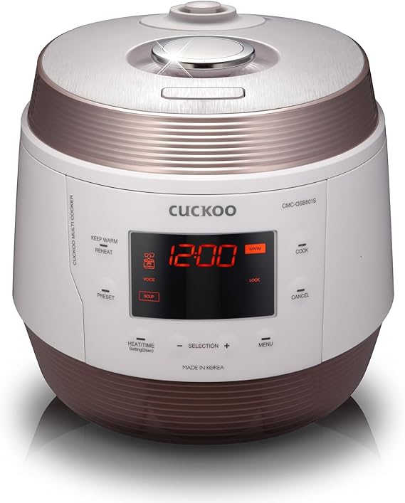CUCKOO Electric Pressure Cooker 5QT, Versatile Slow Cooker with 10 Menu Options, High Pressure Food Steamer for Cooking, Instant Multicooker with Stainless Steel Non-Stick Inner Pot (CMC-QSB501S)