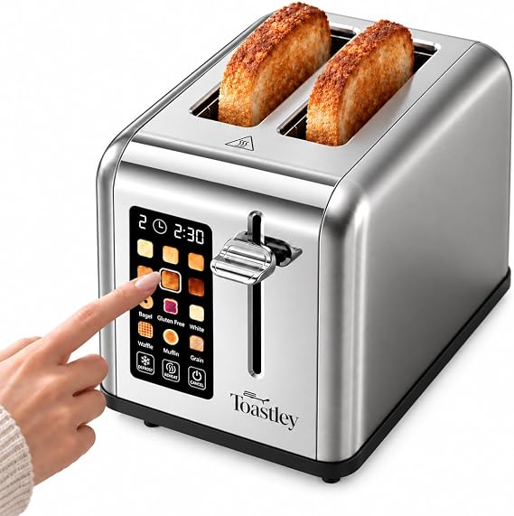 Toastley 2 Slice Smart Toaster with Touchscreen Control