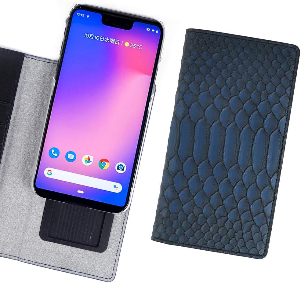 GAZE Google Pixel 3 Case Slide Type Notebook Type Matt Python Diary Blue Gaze Matt Python Diary Google Pixel Three Cover Wireless Charging Compatible Japanese Authorized Dealer GZ15938