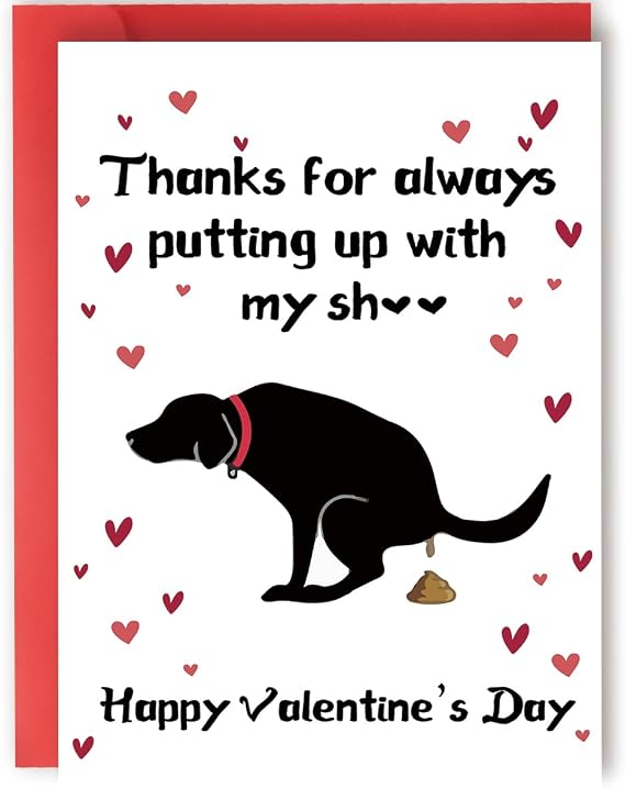 YiKaLus Naughty Valentines Day Card to Dog Mom Dad, Funny Puppy Valentines Day Gift Ideas, Happy Vday Greeting Card for Friends